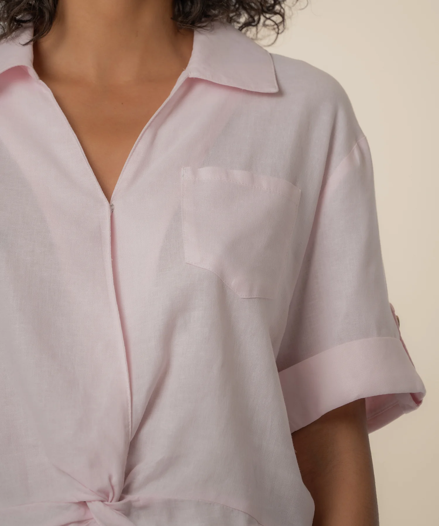 Rebel Linen Knot Front Shirt - Image 4
