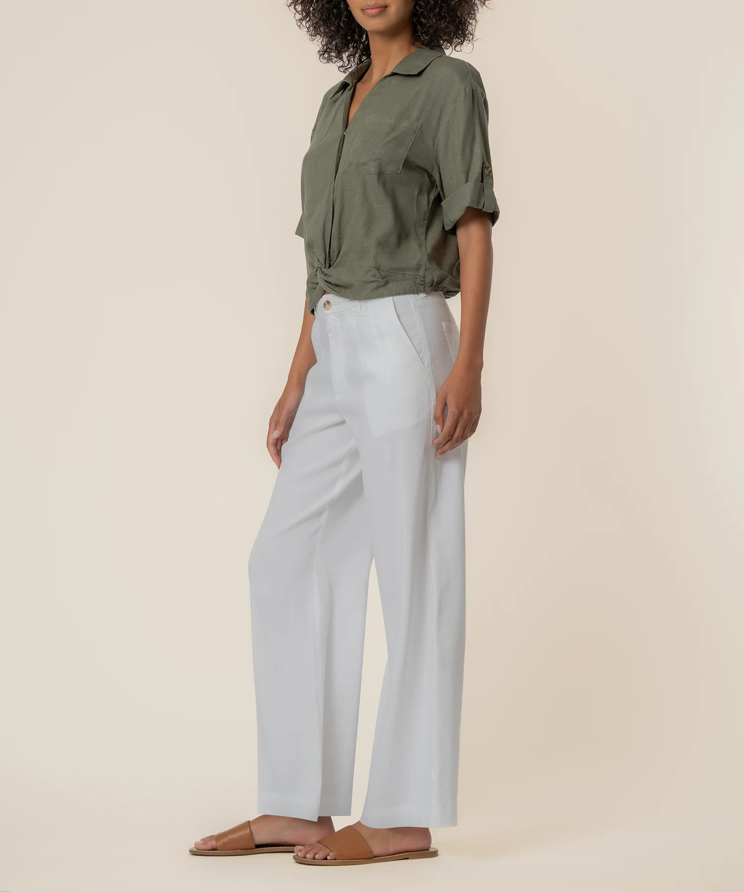 Rebel Linen Knot Front Shirt - Image 2
