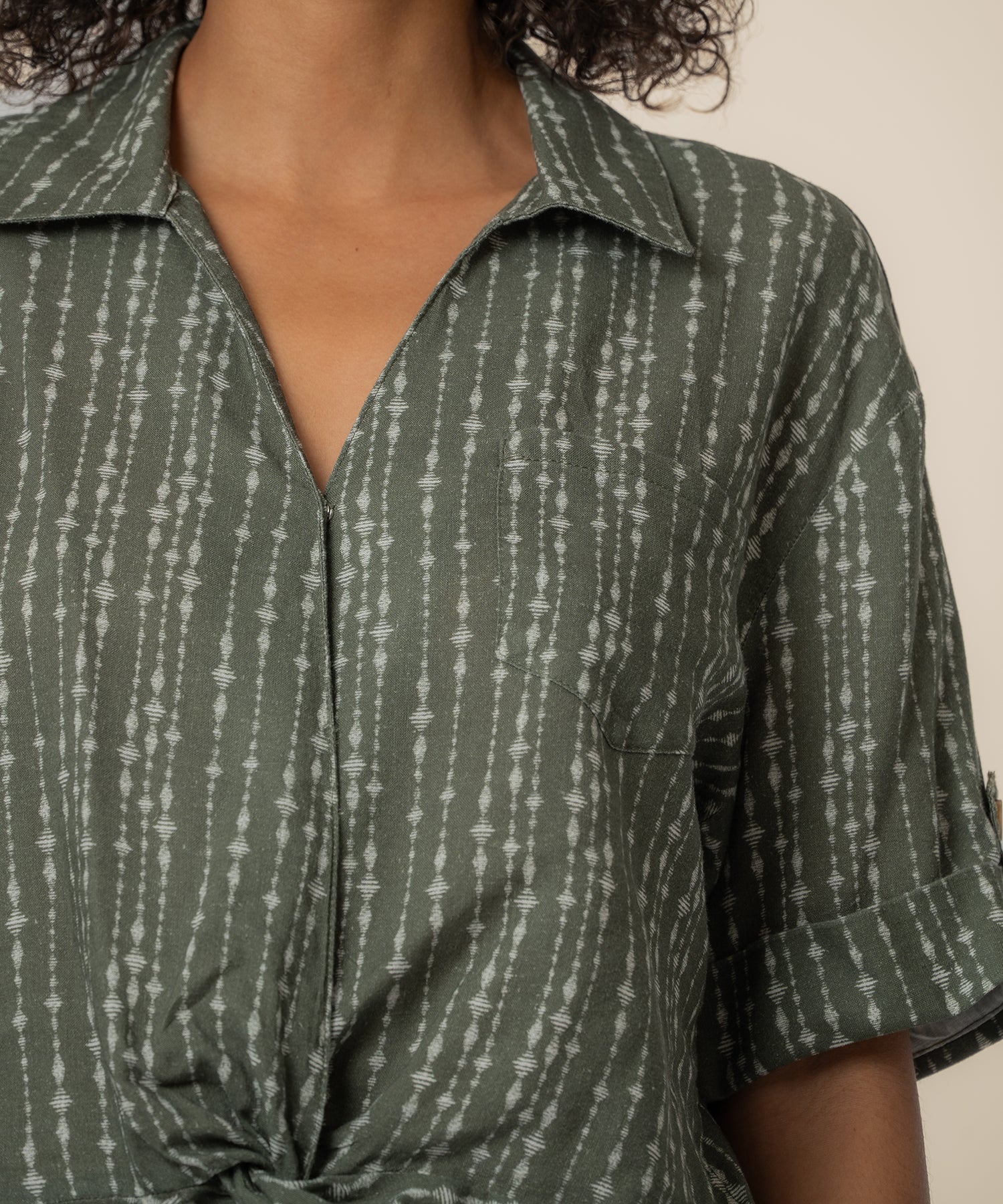 Rebel Linen Knot Front Shirt - Image 4